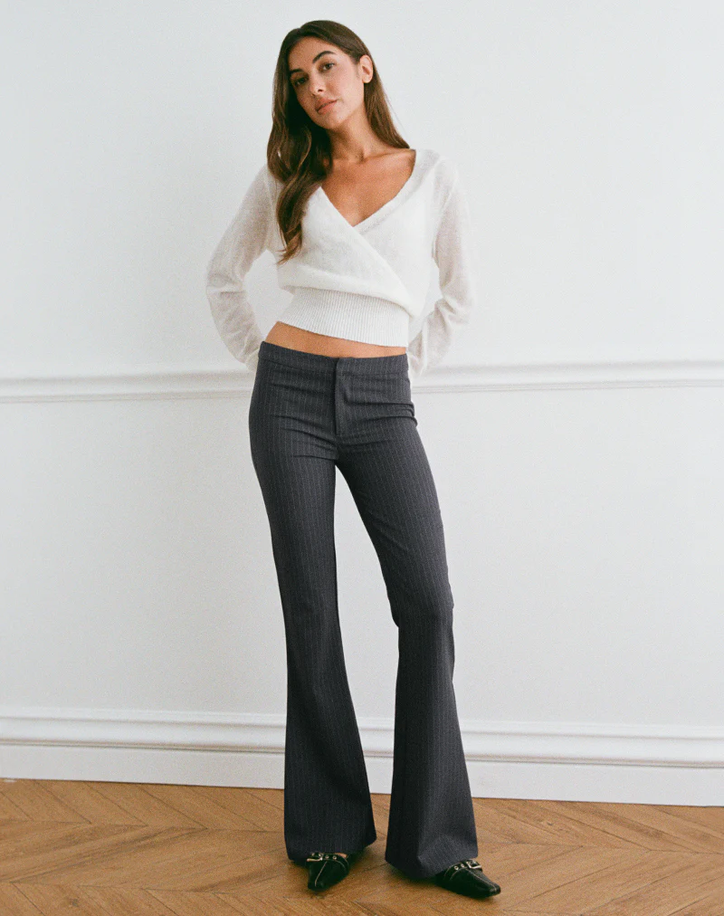 Malvinas Trouser in Tailoring Grey Stripe - Image 4