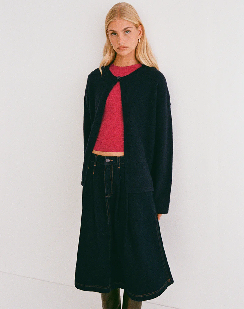 Maureen Cardigan in Dark Navy - Image 4