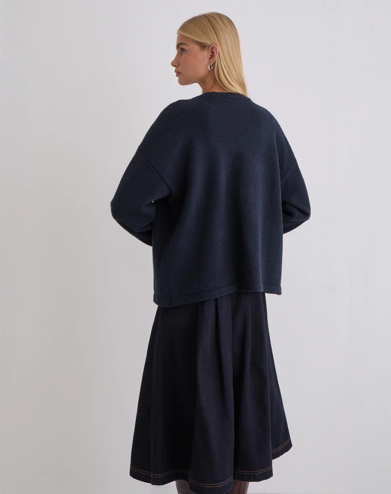Maureen Cardigan in Dark Navy - Image 5