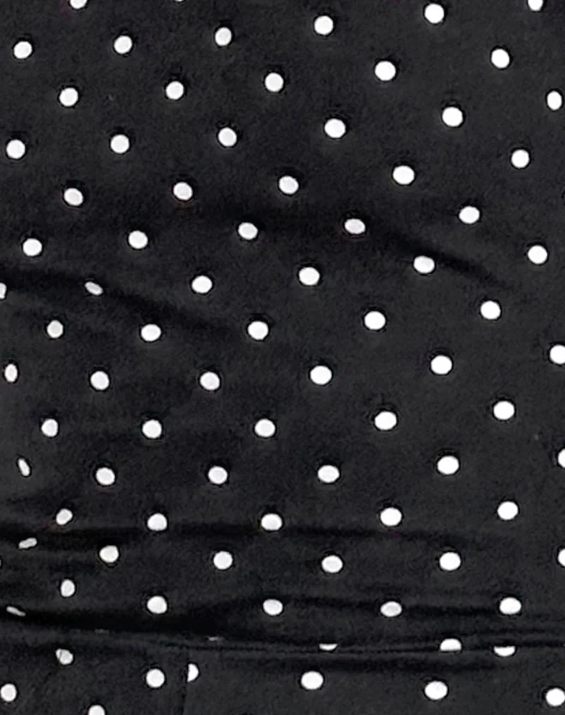 Meredith Backless Playsuit in Polka Black - Image 6