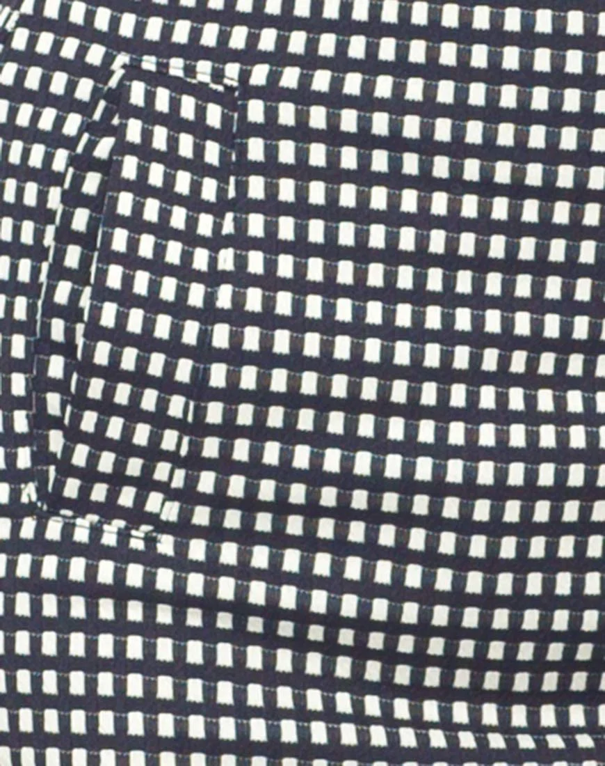 Motel Annie Leigh Check Mini Skirt in Black and Cream - Image 5