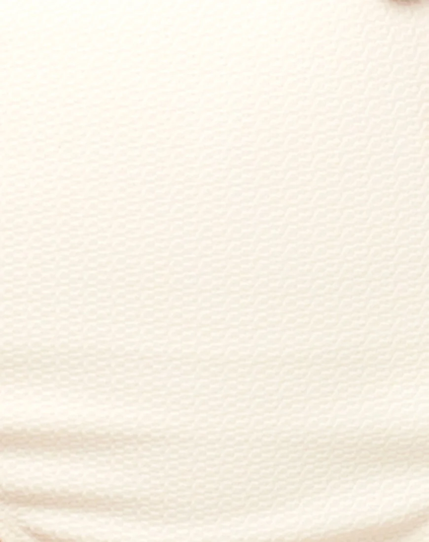 Motel Loe Strappy Bikini Top in White Textured - Image 4