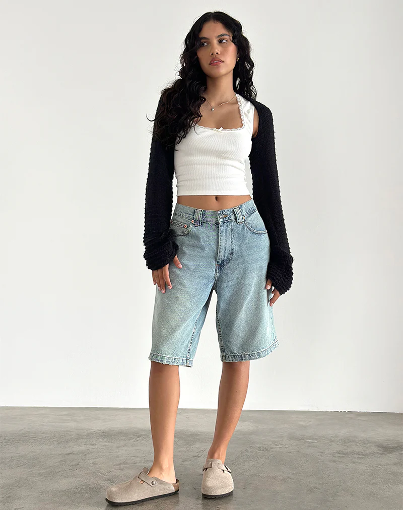 Nobila Shrug Top in Black - Image 3