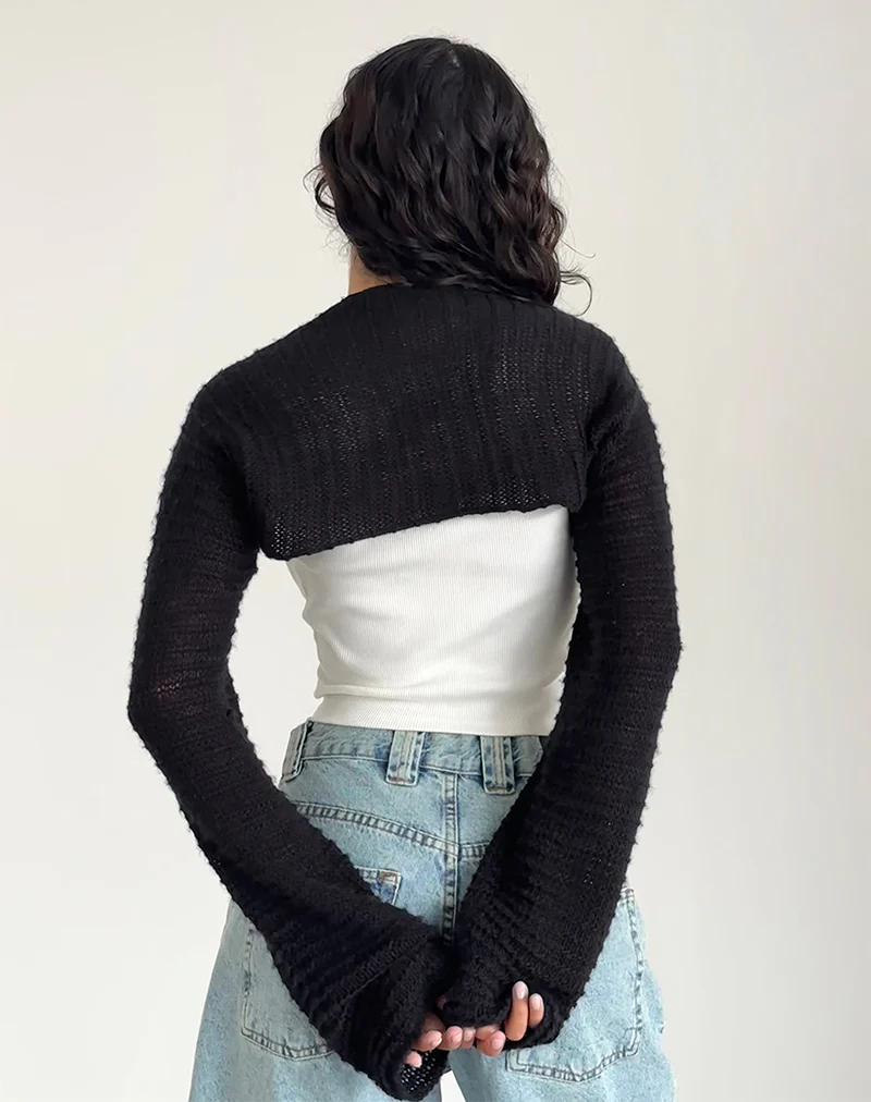 Nobila Shrug Top in Black - Image 4