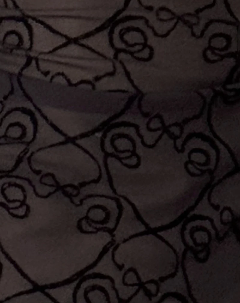 Nova Top in Black Queen of Heart Flock - Image 6