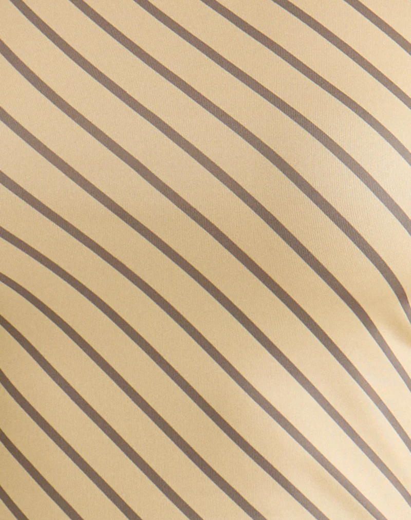 Nova Slinky Top in Yellow Diagonal Stripe - Image 7