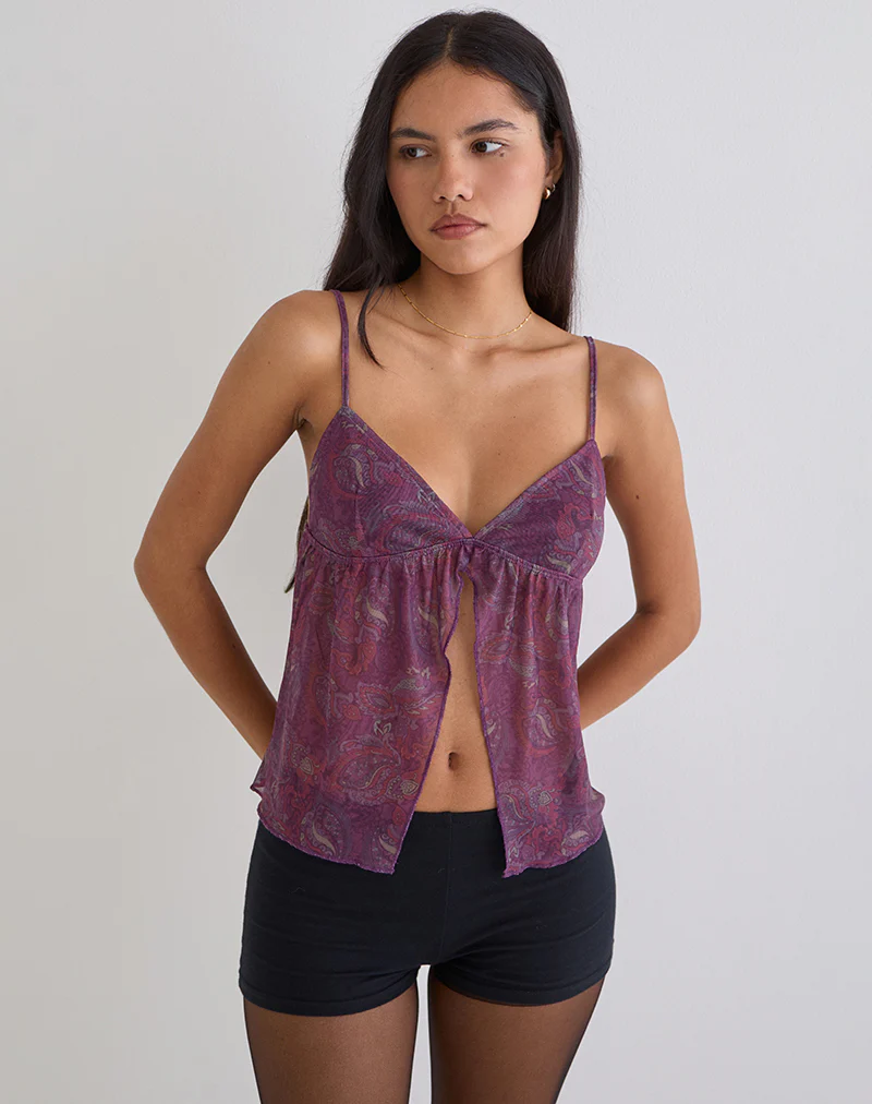 Nukara Butterfly Top in Regal Paisley Purple - Image 4