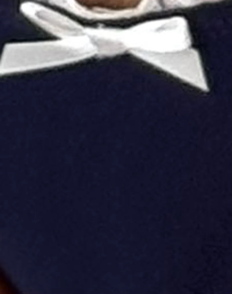 Pali Bikini Top in Midnight Blue with Broderie Trim - Image 6