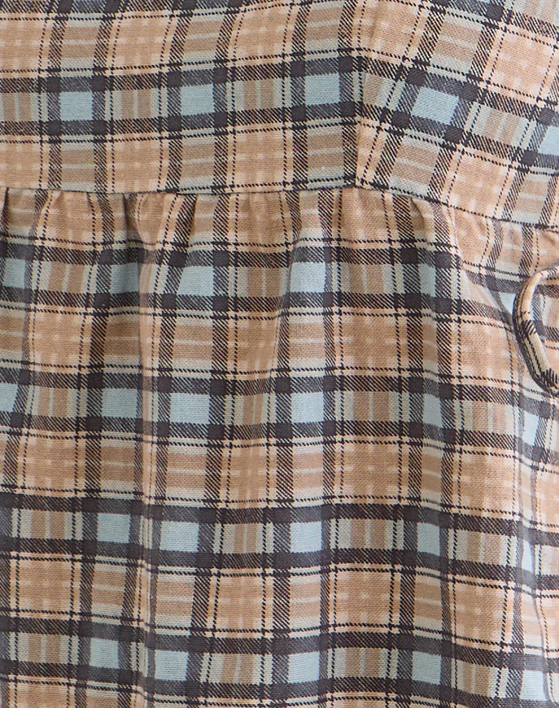 Palsi Loose Sleeveless Top in Pastel Blue Tartan - Image 6