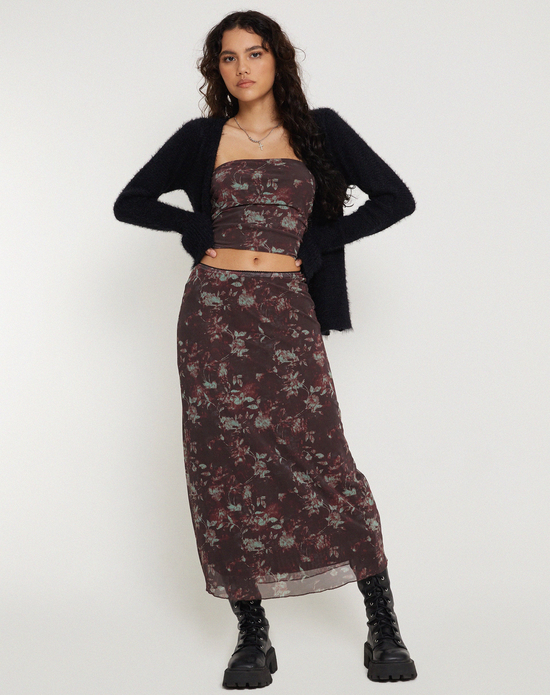 Peggy Bandeau Top in Botanical Floral Brown - Image 5