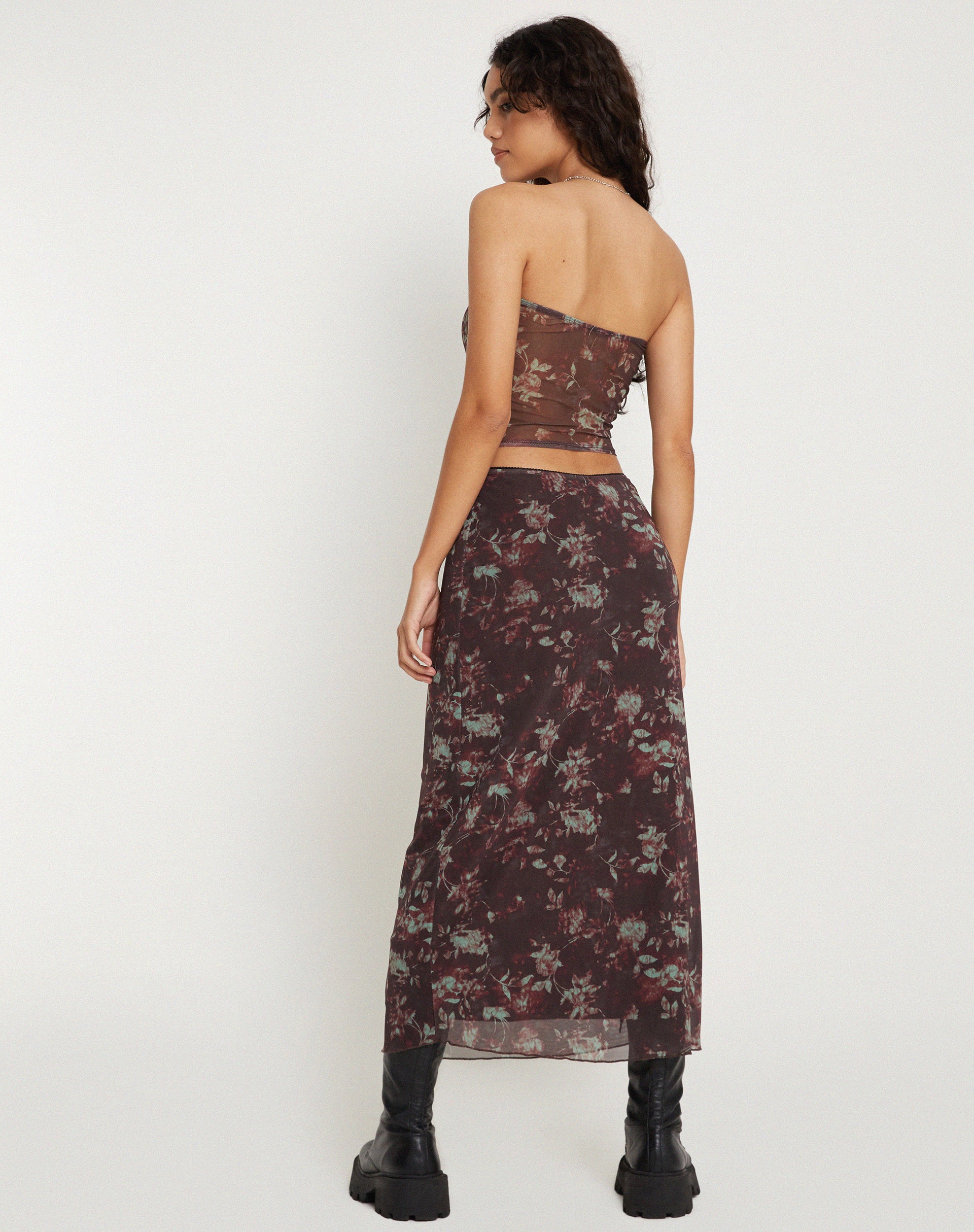 Peggy Bandeau Top in Botanical Floral Brown - Image 7
