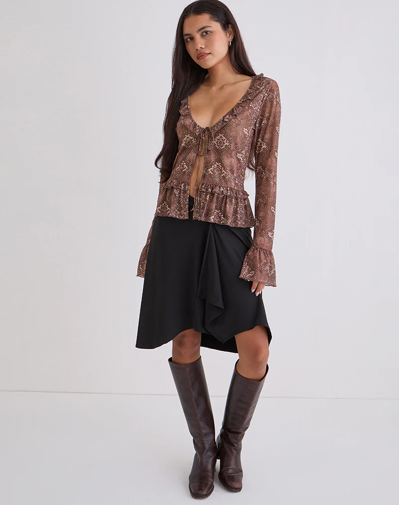 Primrose Long Sleeve Top in Oversized Snake Skin - Image 3