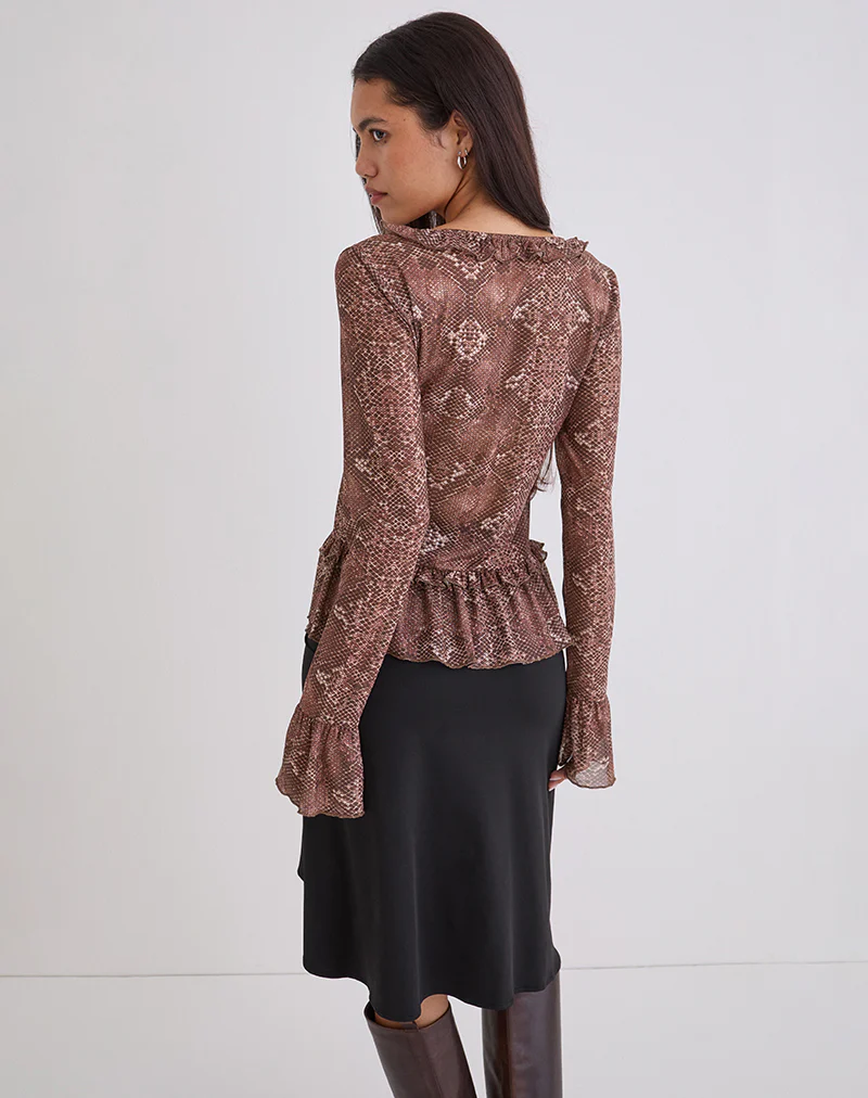 Primrose Long Sleeve Top in Oversized Snake Skin - Image 5
