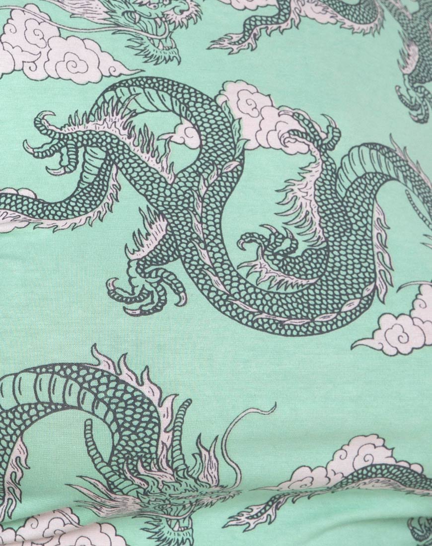 Quelia Crop Top in Chinese Dragon Neo Mint - Image 7
