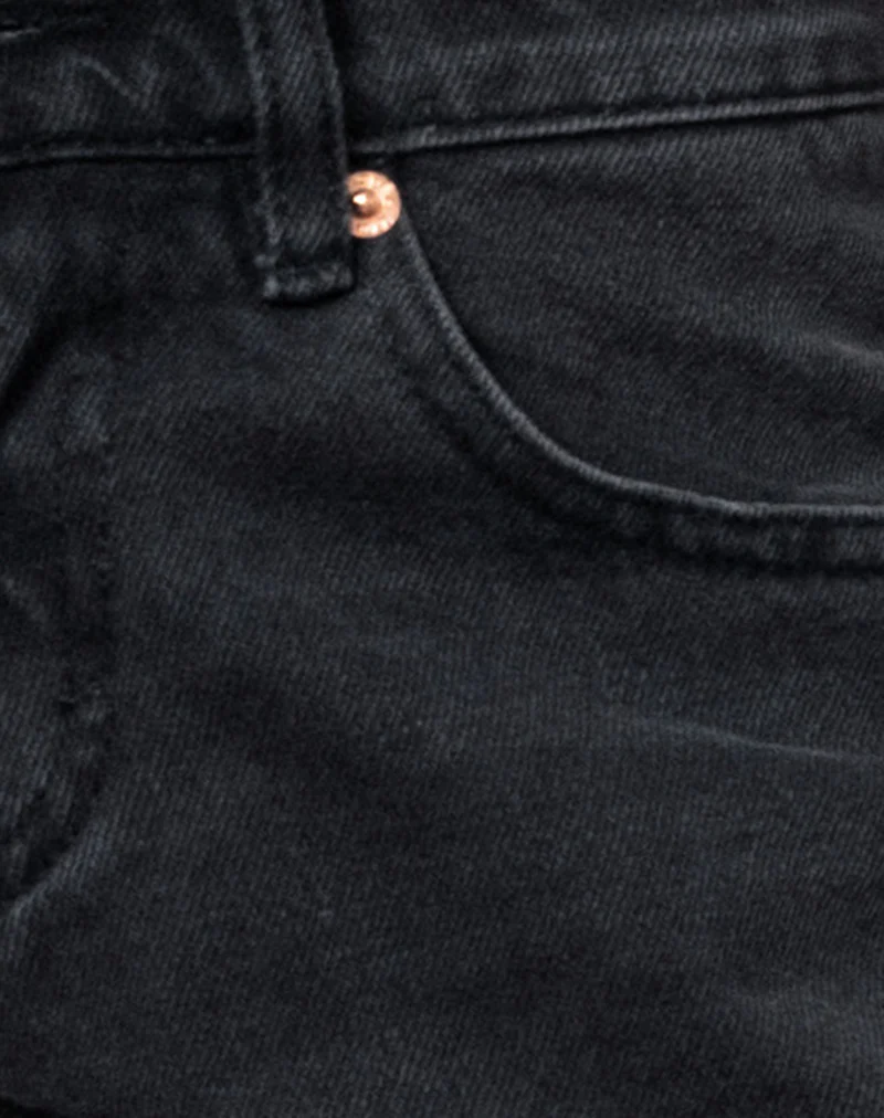 Roomy Extra Wide Low Rise Jeans in Washed Black - Image 8