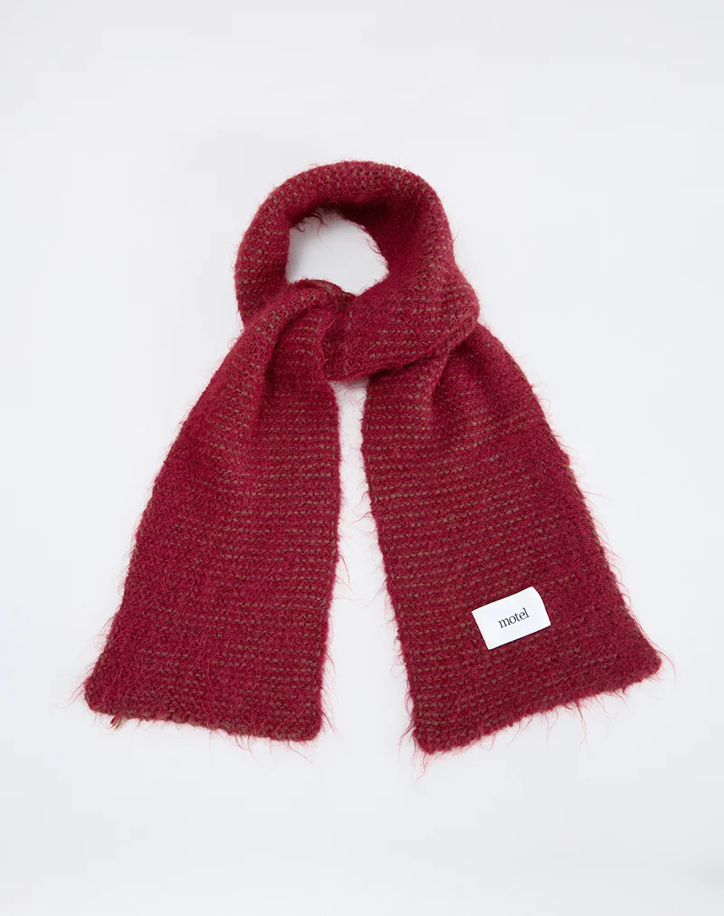 Scarf in Plain Burgundy - Image 3