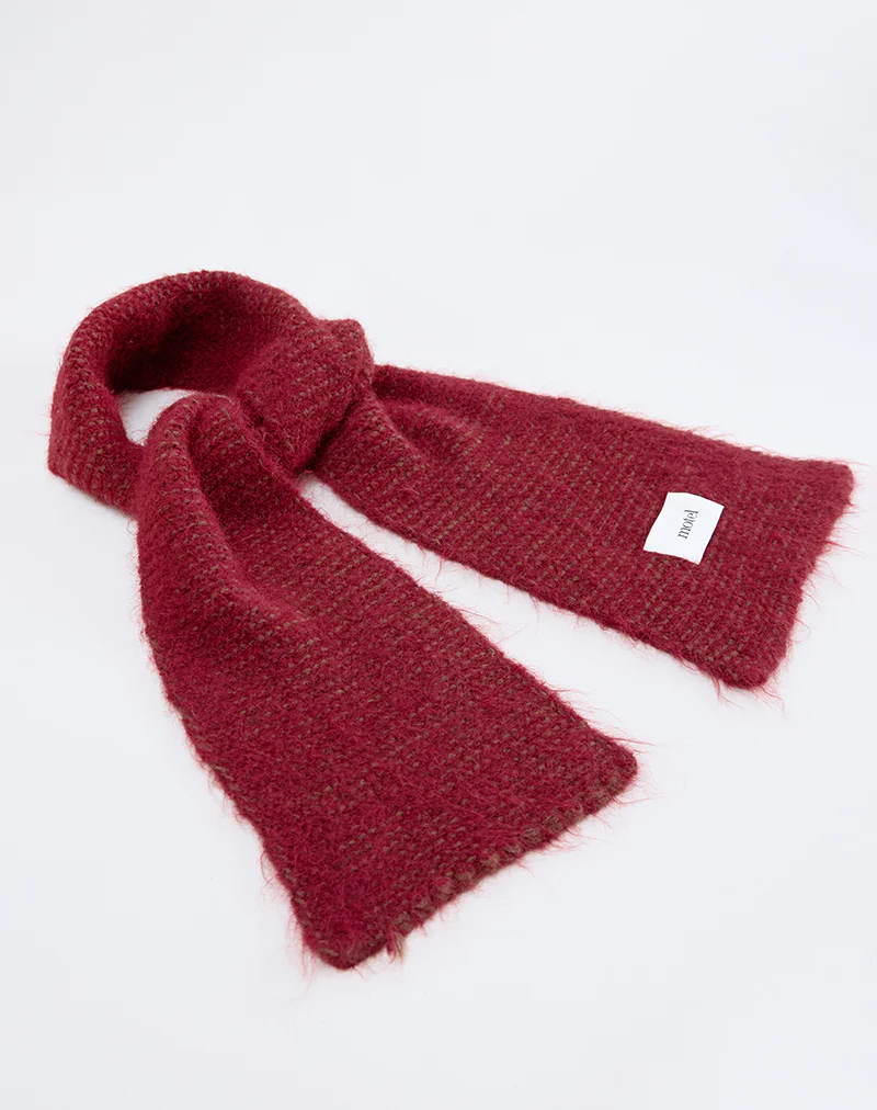 Scarf in Plain Burgundy - Image 4