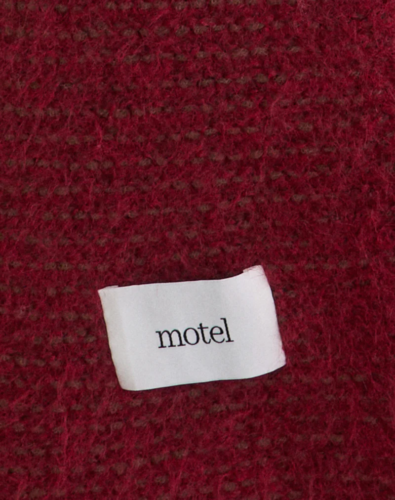 Scarf in Plain Burgundy - Image 6