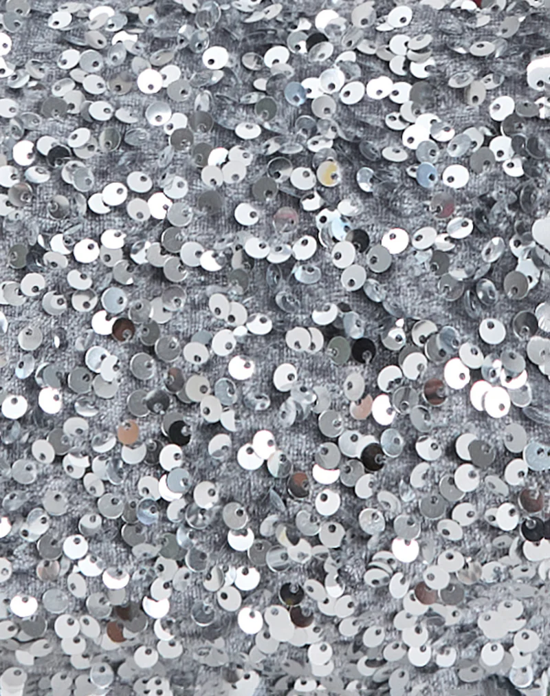 Sequin Hobo Bag in Silver - Image 6