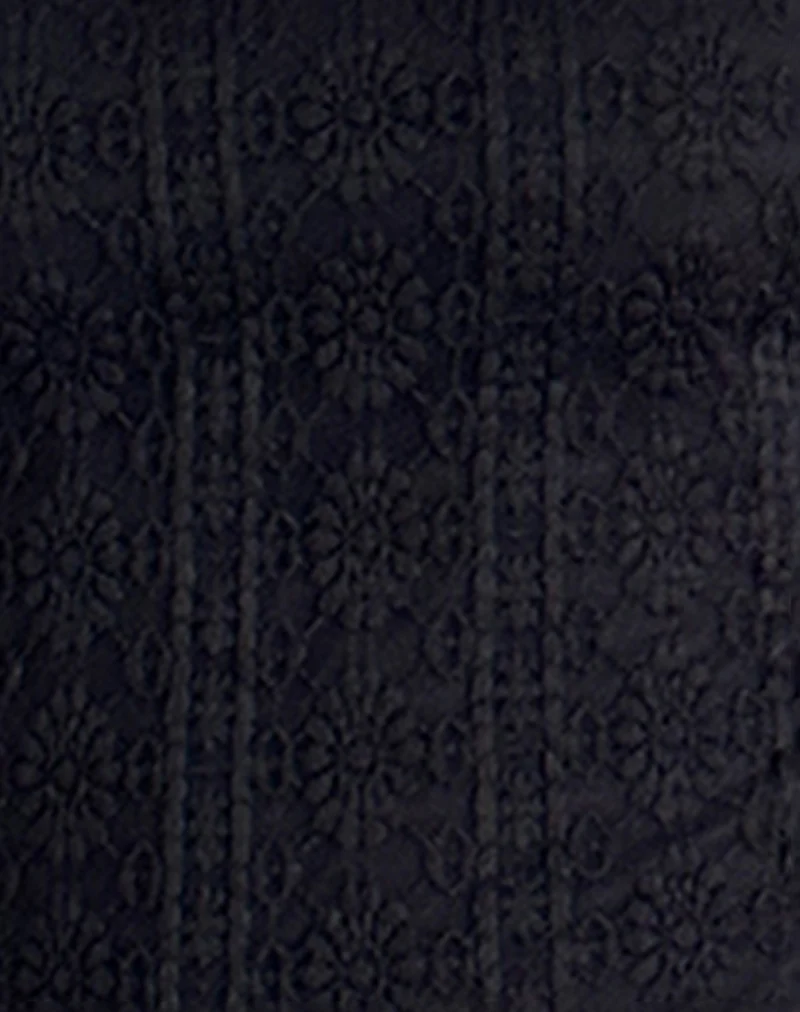 Sevila Long Sleeve Mini Dress in Regal Lace Black - Image 6