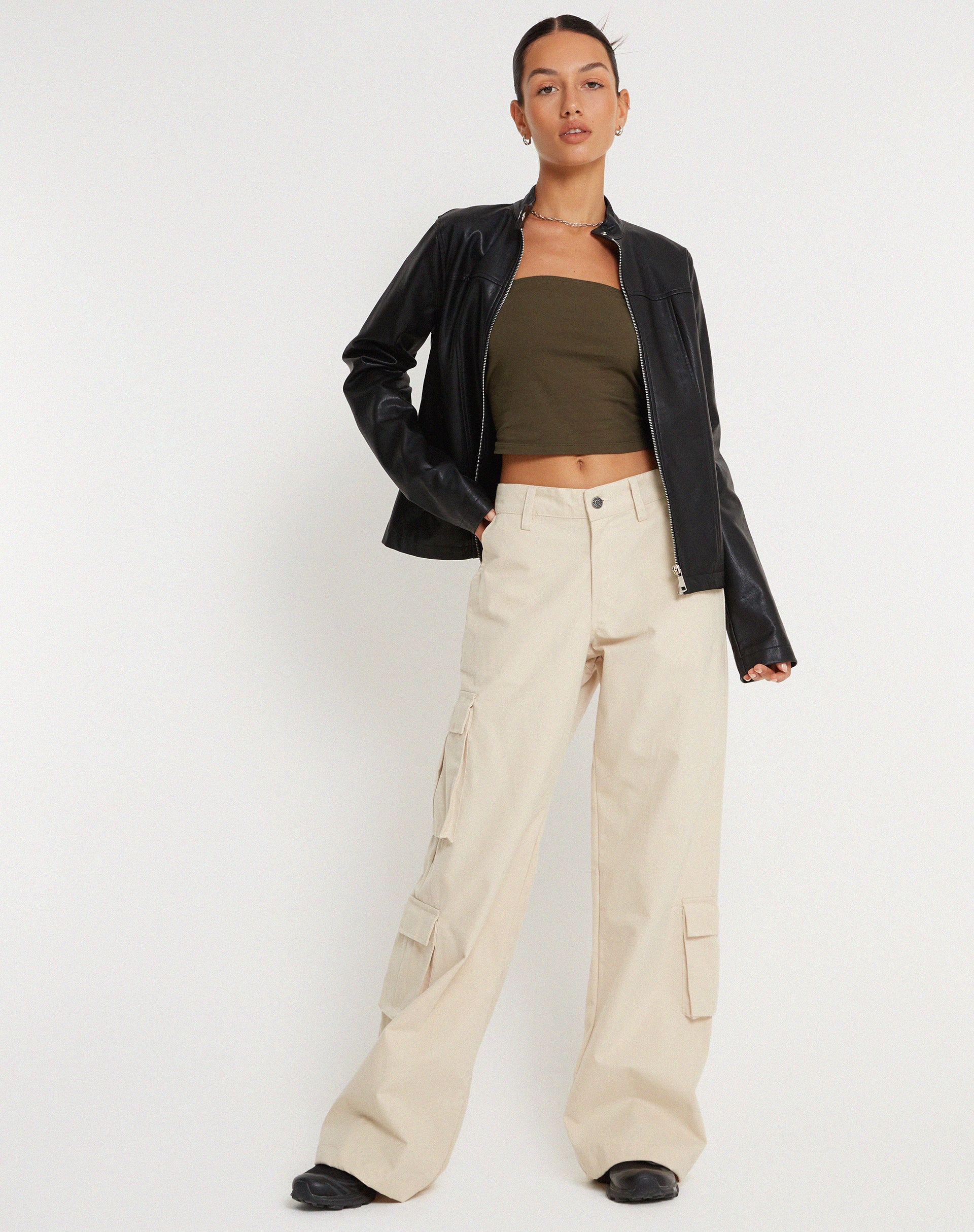 Shan Wide Leg Trouser in Ecru - Image 5
