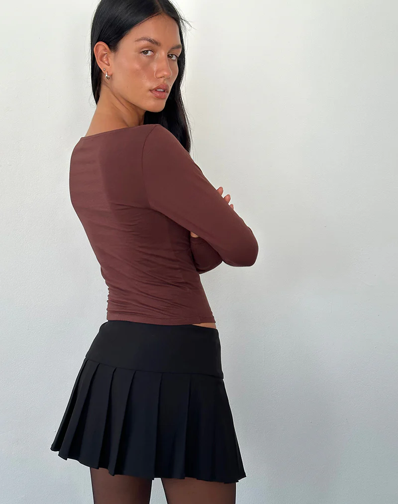 Sisil Long Sleeve Top in Bitter Chocolate - Image 4