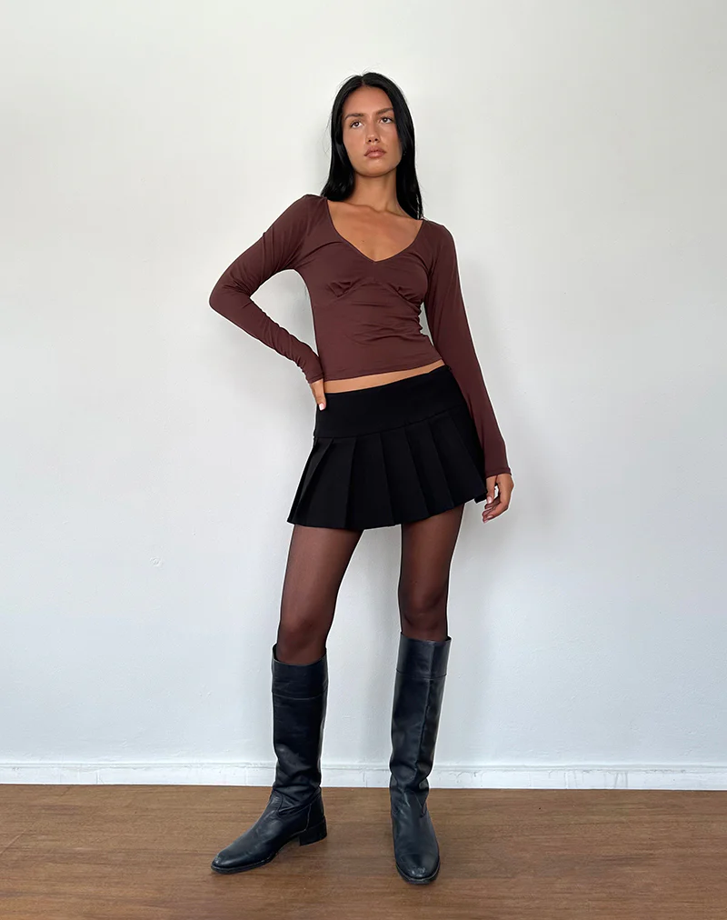 Sisil Long Sleeve Top in Bitter Chocolate - Image 5