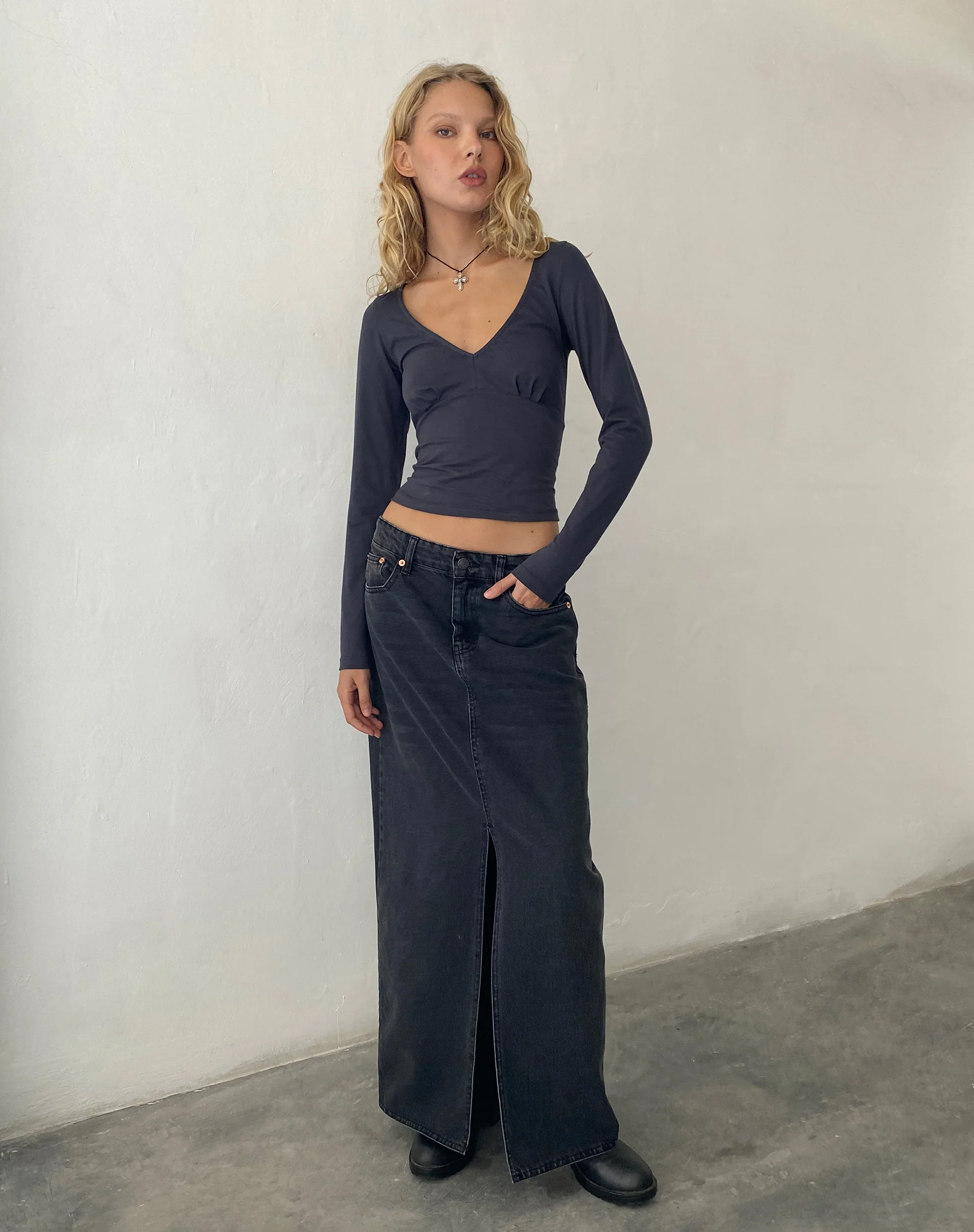 Sisil Long Sleeve Top in Ocean Storm - Image 3