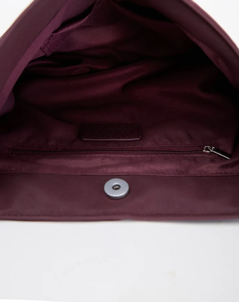 Studded Slouch Bag in Burgundy - Image 5