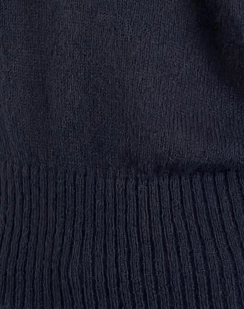Suena Asymmetric Jumper in Navy - Image 6