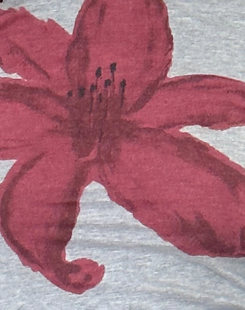 Sutin Tee in Grey Marl Painted Flower Graphic - Image 6