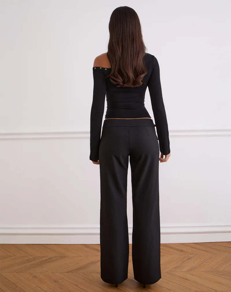 Tova Tie Tailoring Trousers in Black - Image 5