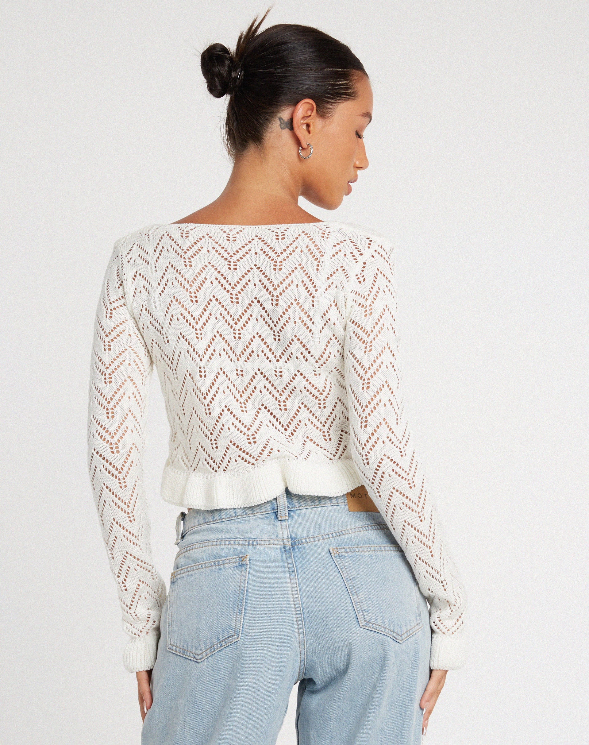 Vella Cardi in Knitted Ivory - Image 3