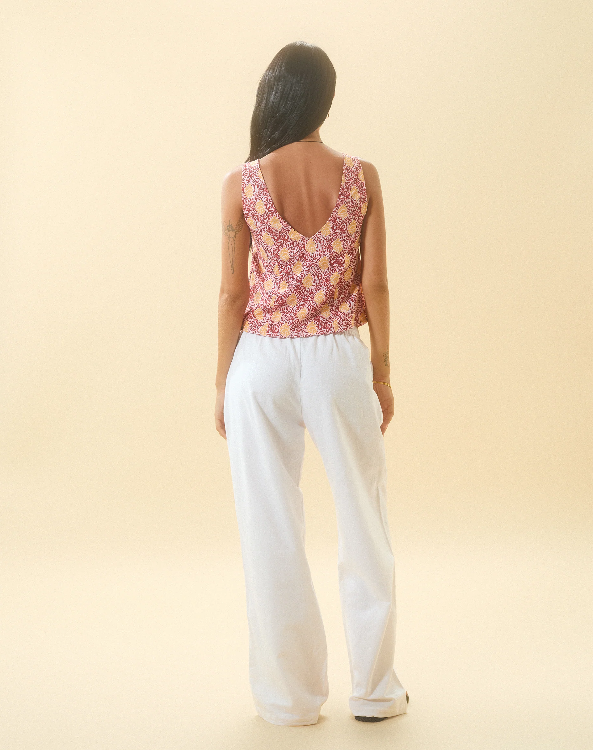 Wasic Wide Leg Trouser in White - Image 3