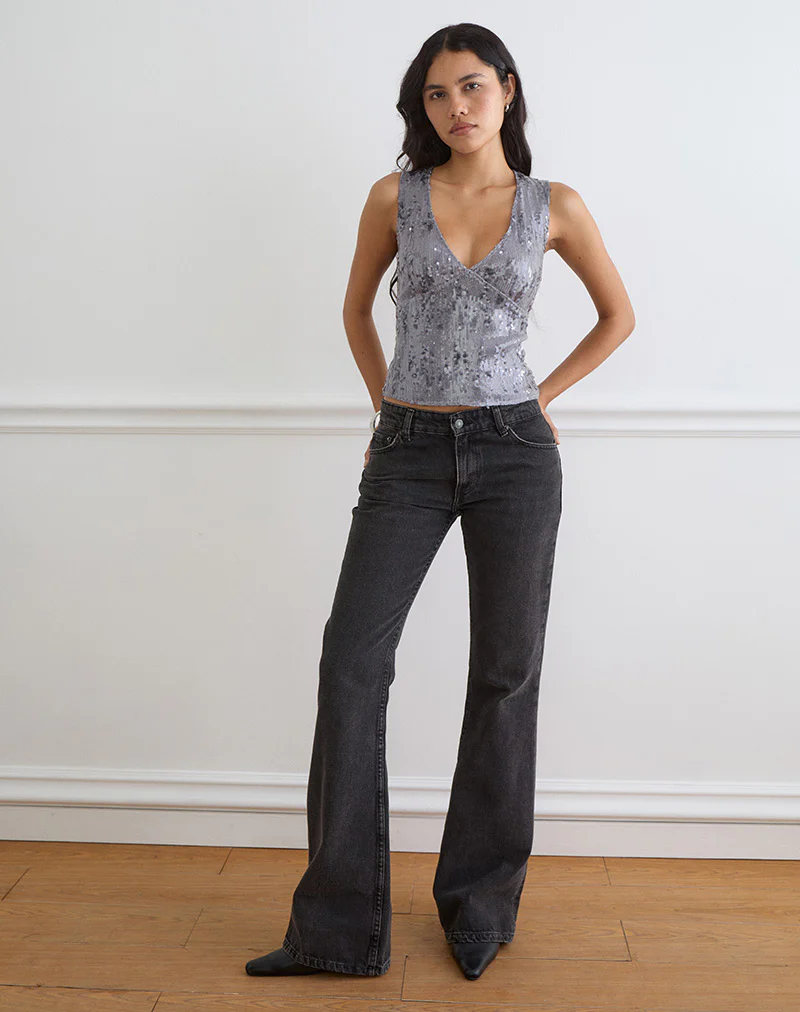 Wespiser Top in Sequin Lilac Grey - Image 3