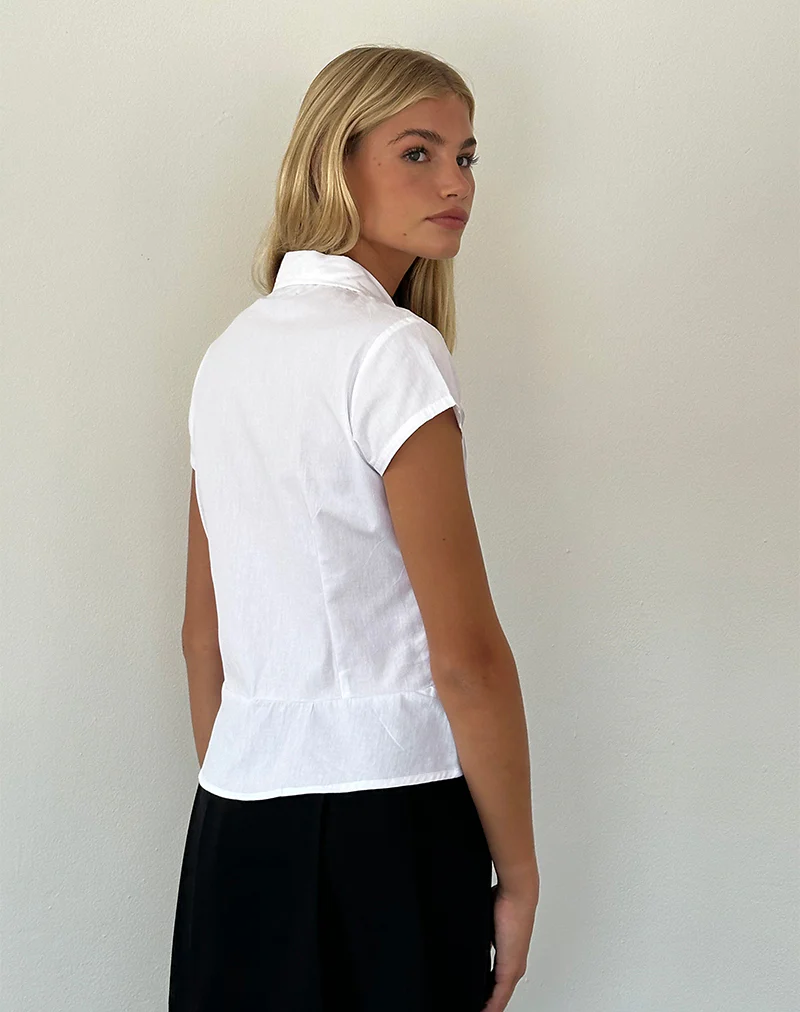 Wilmot Blouse in White Poplin - Image 4