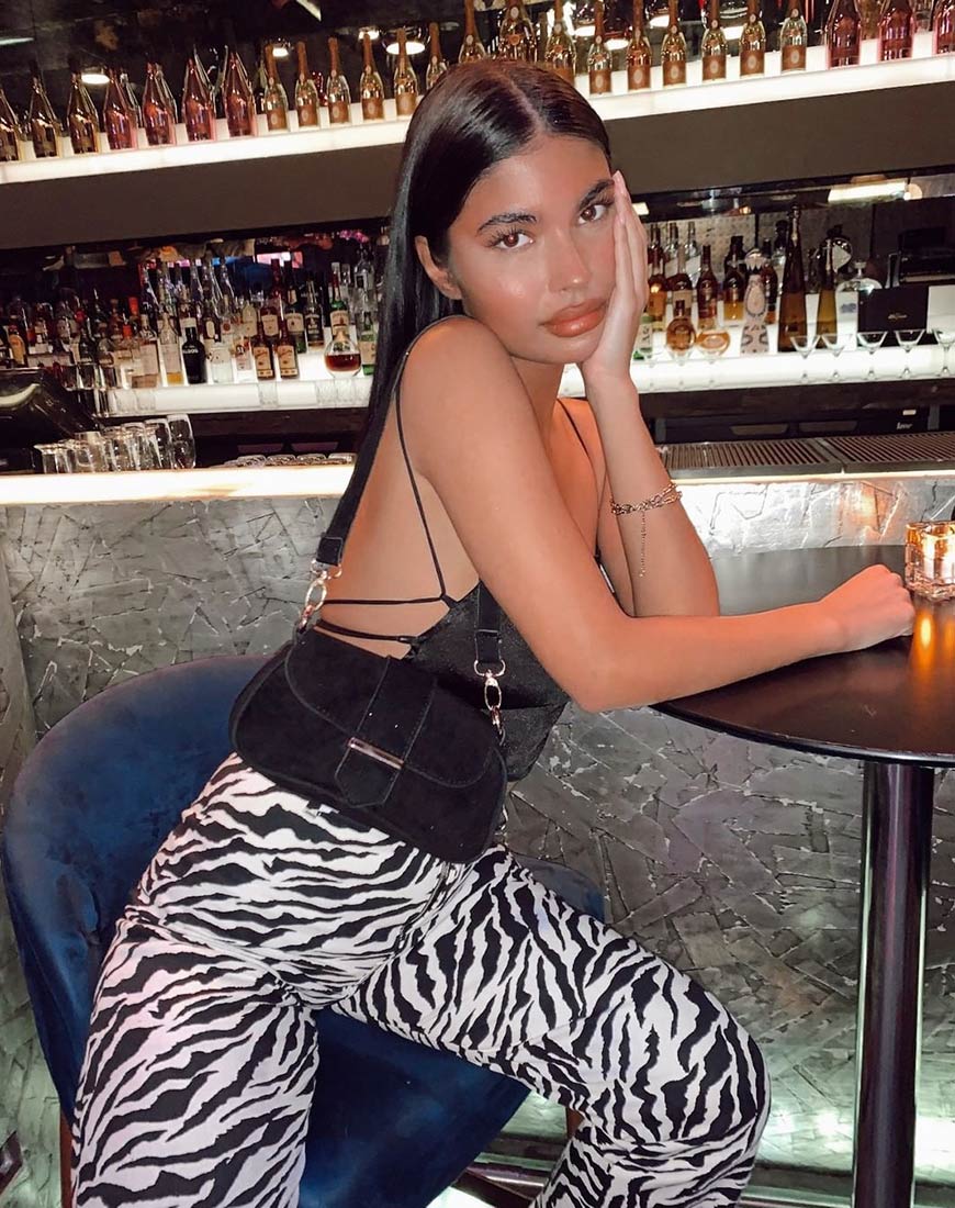 Zoven Trouser in 90's Zebra Black and White - Image 5